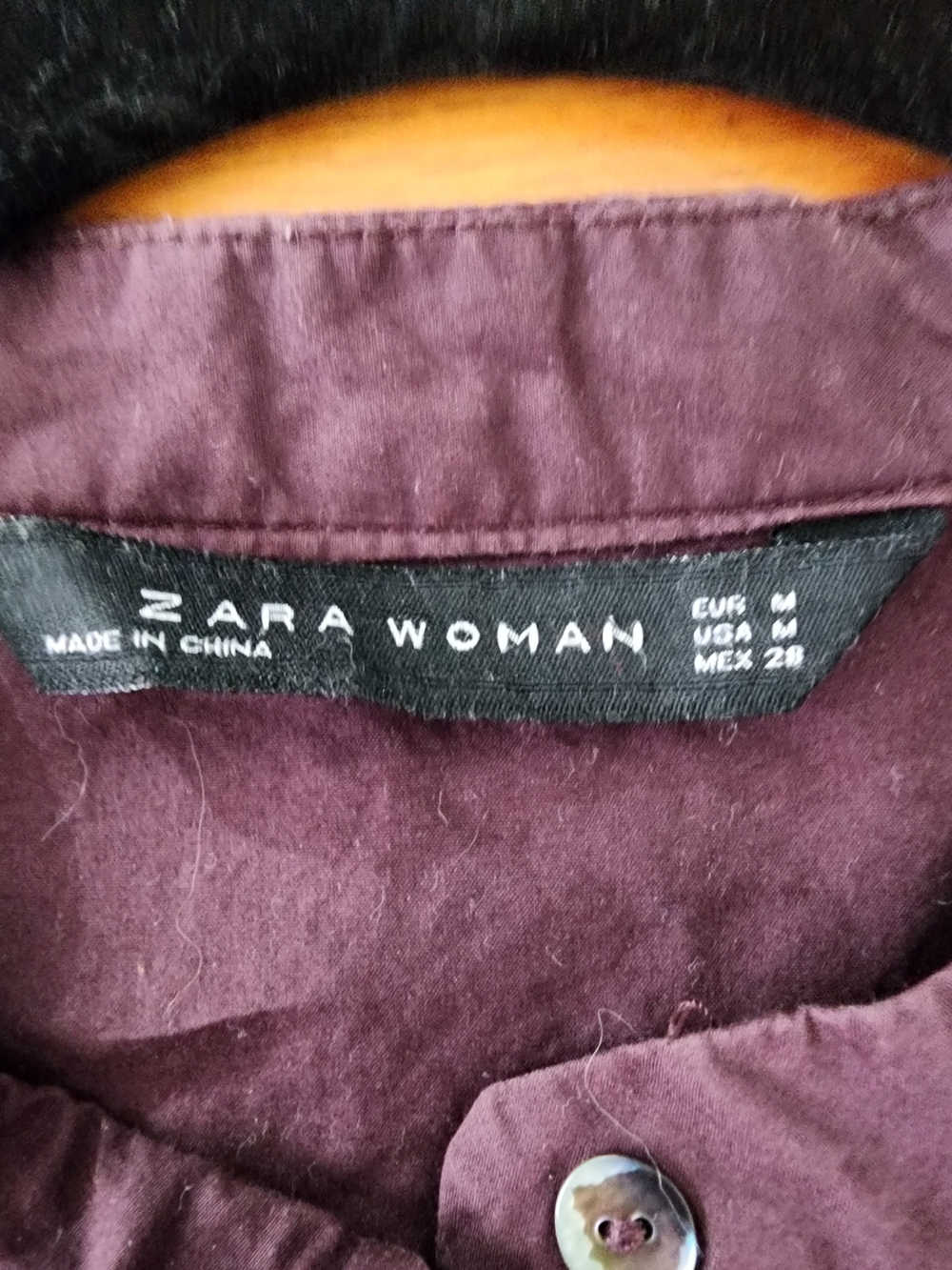 ZARA Button-Front Peplum Shirt Dress in Plum - Picture 4 of 6